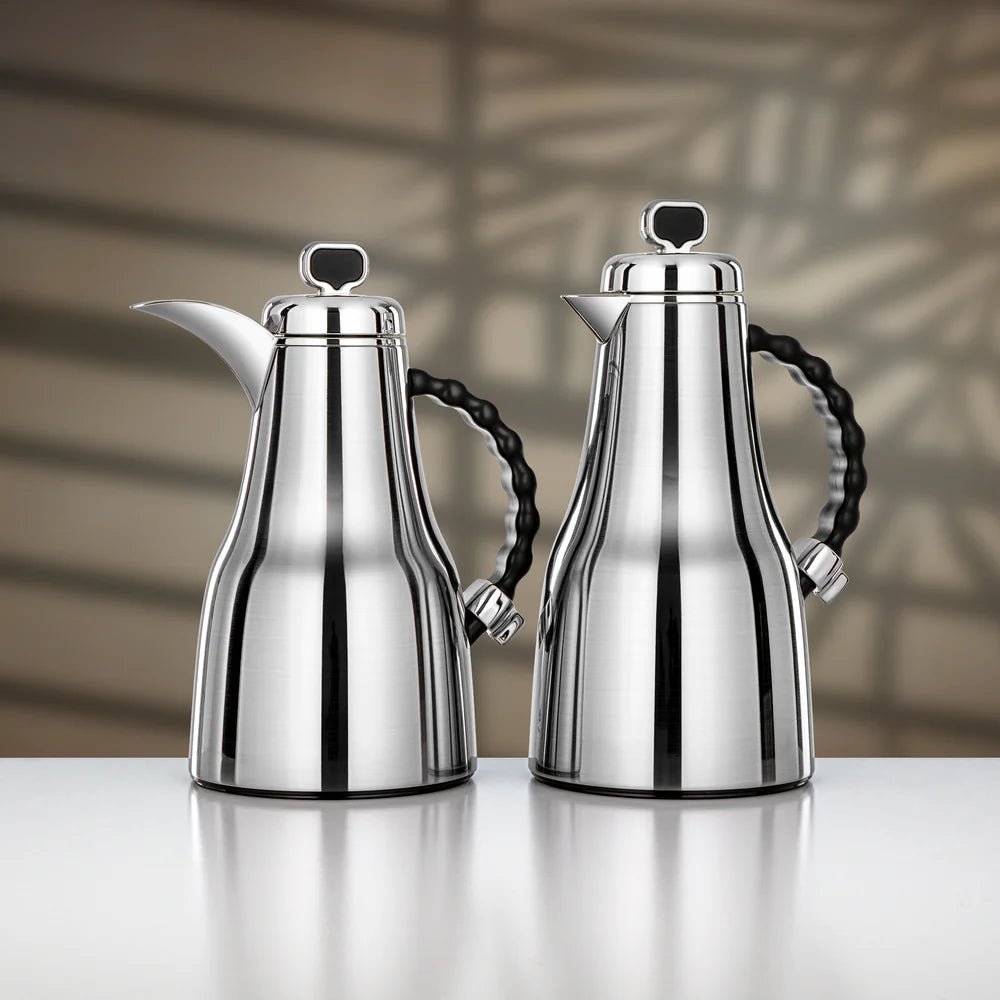 Almarjan 2 Pieces Vacuum Flask Set, Brushed Silver & Black - Al Kabayel Discount CentreAlmarjan 2 Pieces Vacuum Flask Set, Brushed Silver & BlackThermosALMARJANAl Kabayel Discount Centre