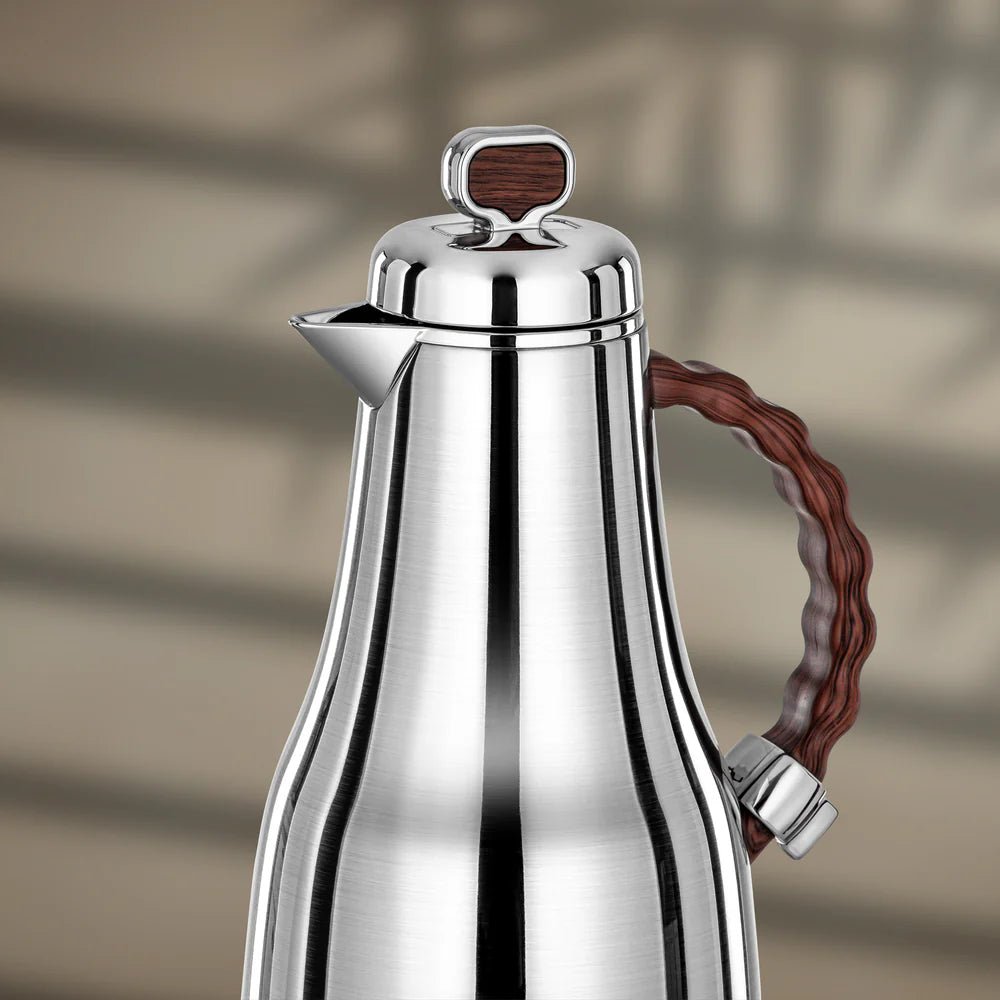 Almarjan 2 Pieces Vacuum Flask Set, Brushed Silver & Dark Wood - Al Kabayel Discount CentreAlmarjan 2 Pieces Vacuum Flask Set, Brushed Silver & Dark WoodThermosALMARJANAl Kabayel Discount Centre