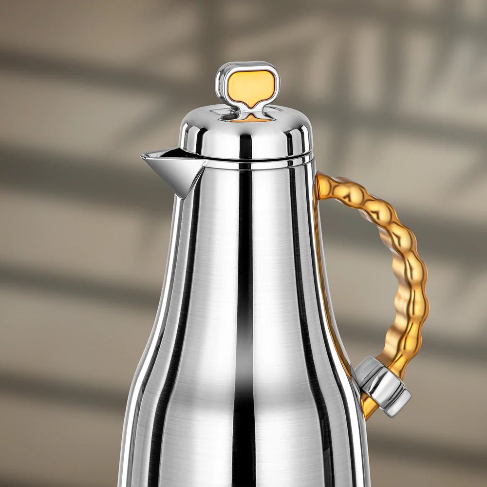 Almarjan 2 Pieces Vacuum Flask Set, Brushed Silver & Matt Gold - Al Kabayel Discount CentreAlmarjan 2 Pieces Vacuum Flask Set, Brushed Silver & Matt GoldThermosALMARJANAl Kabayel Discount Centre