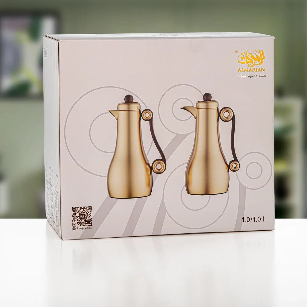 Almarjan 2 Pieces Vacuum Flask Set, Matt Nickel & Frost Acrylic - Al Kabayel Discount CentreAlmarjan 2 Pieces Vacuum Flask Set, Matt Nickel & Frost AcrylicThermosALMARJANAl Kabayel Discount Centre