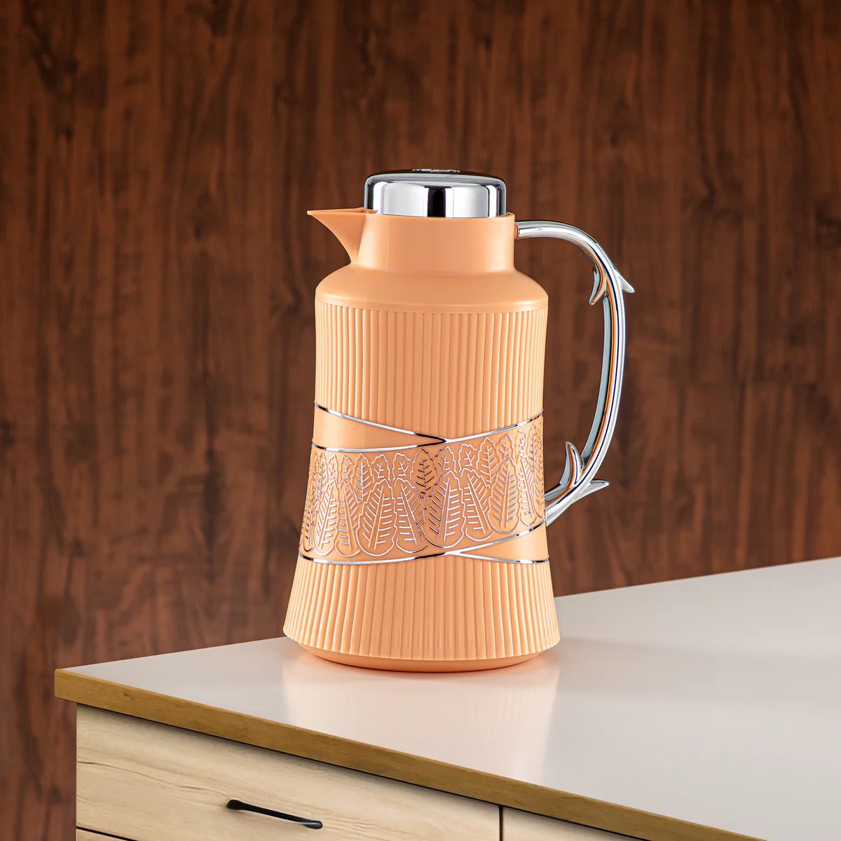 Almarjan 2 Pieces Vacuum Flask Set Peach & Silver - GT112AB - 100 NAP/C - Al Kabayel Discount CentreAlmarjan 2 Pieces Vacuum Flask Set Peach & Silver - GT112AB - 100 NAP/CThermosALMARJANAl Kabayel Discount Centre