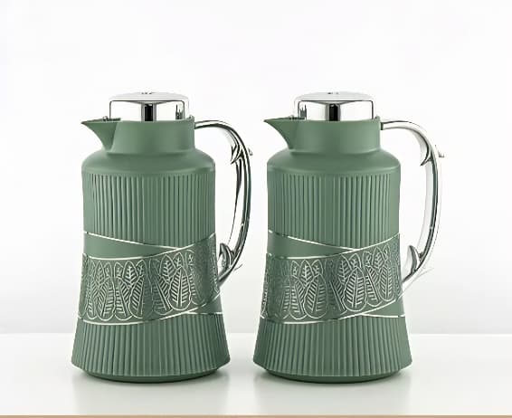 Almarjan 2 Pieces Vacuum Flask Set Sage Green & Silver - GT112AB - 100 NGR/C - Al Kabayel Discount CentreAlmarjan 2 Pieces Vacuum Flask Set Sage Green & Silver - GT112AB - 100 NGR/CThermosALMARJANAl Kabayel Discount Centre