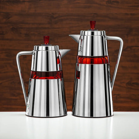 Almarjan 2 Pieces Vacuum Flask Set Silver & Red 1 Liter And 0.7 Liter - Al Kabayel Discount CentreAlmarjan 2 Pieces Vacuum Flask Set Silver & Red 1 Liter And 0.7 LiterThermosALMARJANAl Kabayel Discount Centre