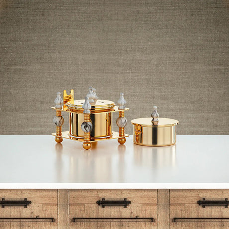 Almarjan 2pc Incense Burner Set, Durable Metal Body, Gold, HM4114 - S - Al Kabayel Discount CentreAlmarjan 2pc Incense Burner Set, Durable Metal Body, Gold, HM4114 - SHome Décor AccentsALMARJANAl Kabayel Discount Centre