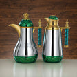 Almarjan 2pcs Vaccum Flask 0.7L+1L, Keeps Tea & Coffee Hot & Cold for 8hr, White/Green/Gold, Push Button, Acrylic Handle - Al Kabayel Discount CentreAlmarjan 2pcs Vaccum Flask 0.7L+1L, Keeps Tea & Coffee Hot & Cold for 8hr, White/Green/Gold, Push Button, Acrylic HandleThermosALMARJANAl Kabayel Discount Centre