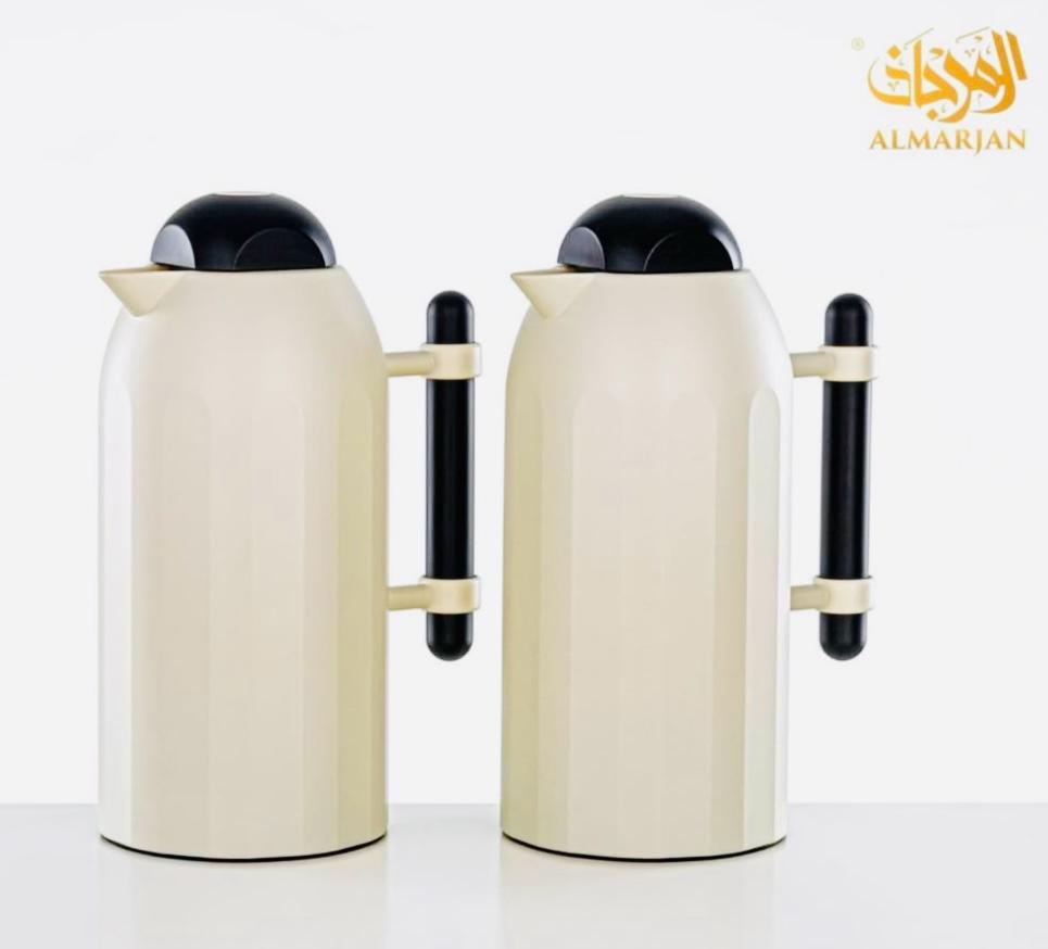 Almarjan 2pcs Vaccum Flask 1L+1L, Off White/Black, FG211AB - 100 - Al Kabayel Discount CentreAlmarjan 2pcs Vaccum Flask 1L+1L, Off White/Black, FG211AB - 100ThermosALMARJANAl Kabayel Discount Centre