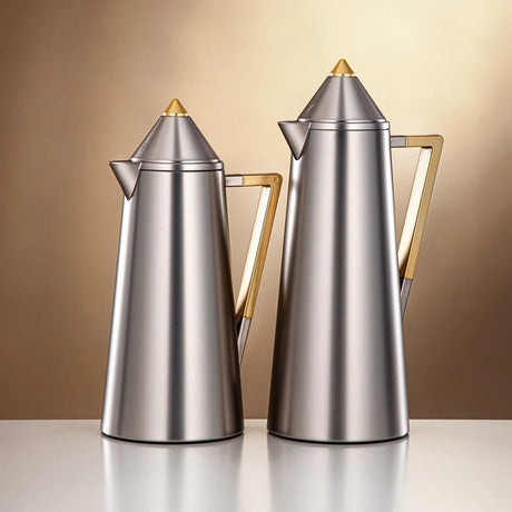 Almarjan 2pcs Vacuum flask 0.7L + 1.0L Matt nickle & matt gold (FG818 - 070/100 MNI/MG) - Al Kabayel Discount CentreAlmarjan 2pcs Vacuum flask 0.7L + 1.0L Matt nickle & matt gold (FG818 - 070/100 MNI/MG)ThermosALMARJANAl Kabayel Discount Centre