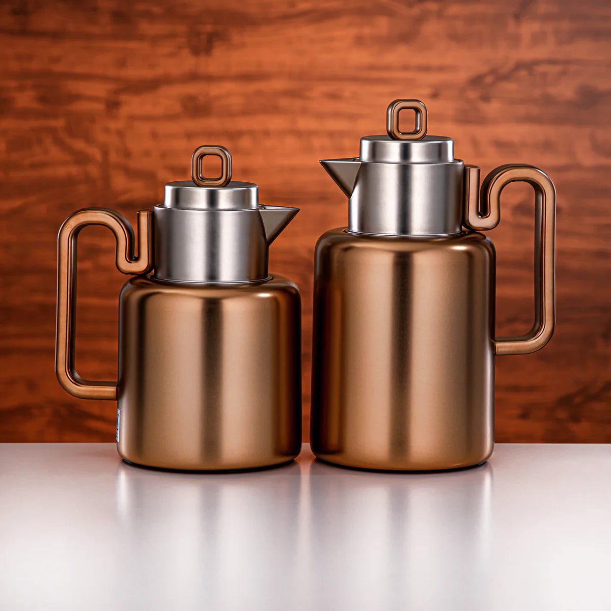Almarjan 2pcs Vacuum flask Set 0.5 liter + 1 liter matt rose gold & matt nickel (FG815 - 050/100 MRG/MNI) - Al Kabayel Discount CentreAlmarjan 2pcs Vacuum flask Set 0.5 liter + 1 liter matt rose gold & matt nickel (FG815 - 050/100 MRG/MNI)ThermosALMARJANAl Kabayel Discount Centre