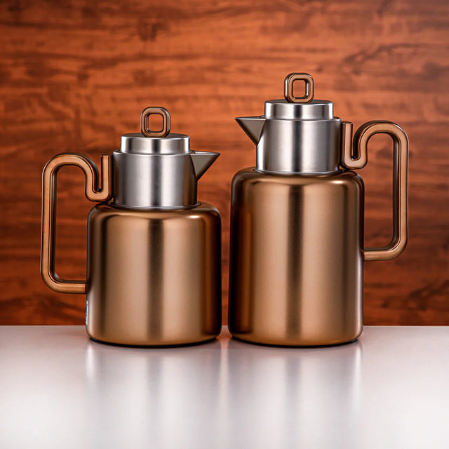 Almarjan 2pcs Vacuum flask Set 0.5 liter + 1 liter matt rose gold & matt nickel (FG815 - 050/100 MRG/MNI) - Al Kabayel Discount CentreAlmarjan 2pcs Vacuum flask Set 0.5 liter + 1 liter matt rose gold & matt nickel (FG815 - 050/100 MRG/MNI)ThermosALMARJANAl Kabayel Discount Centre