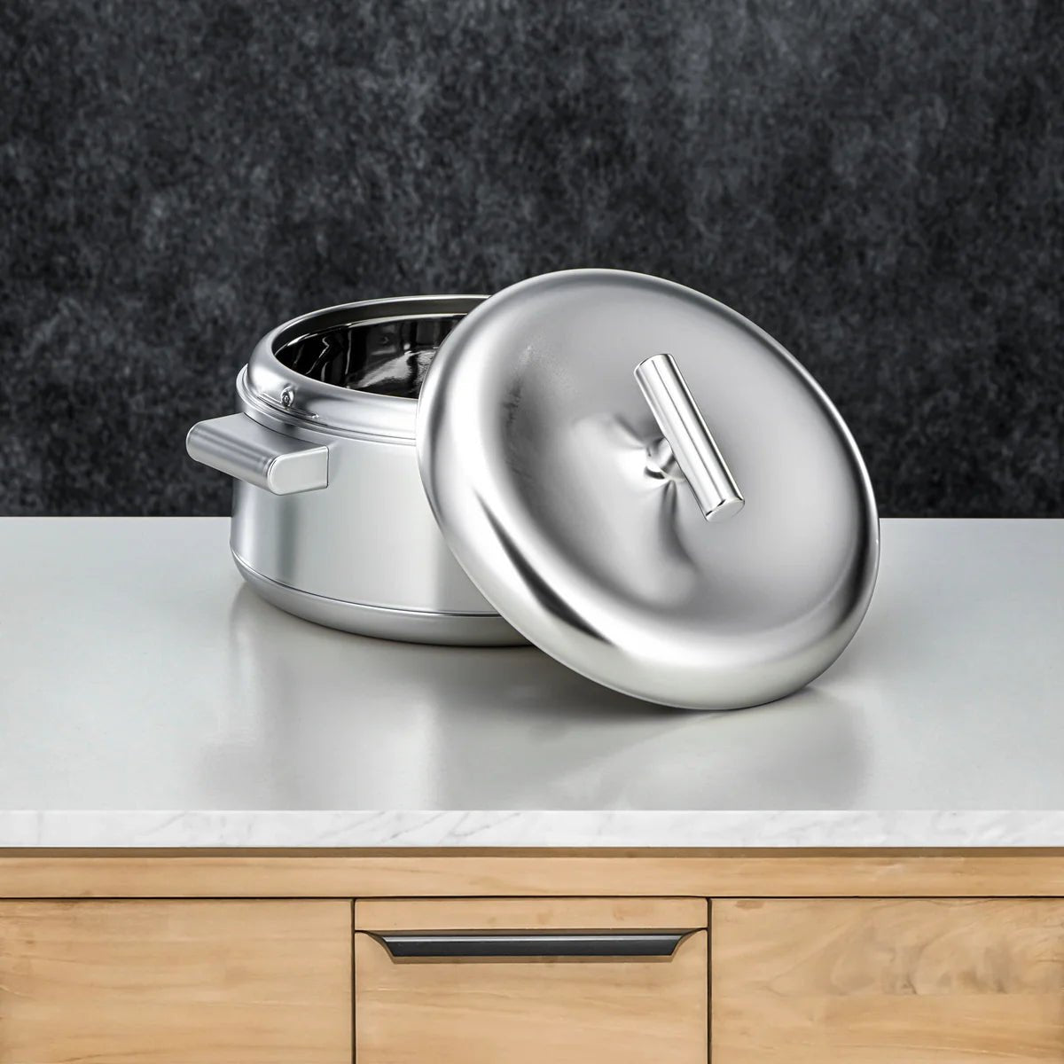 Almarjan Classic 3 - Piece Hot Pot Set – Matt Silver Finish, 1L/2.5L/3L Double - Wall Insulated Food Containers - Al Kabayel Discount CentreAlmarjan Classic 3 - Piece Hot Pot Set – Matt Silver Finish, 1L/2.5L/3L Double - Wall Insulated Food ContainersCasserolesALMARJANAl Kabayel Discount Centre