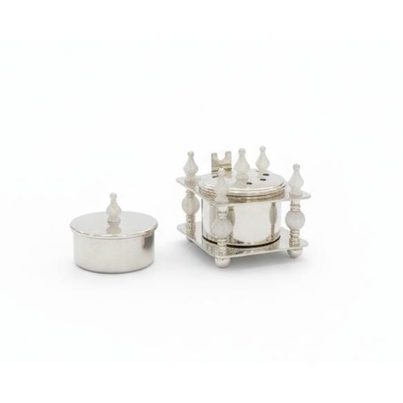 ALMARJAN Decorative Ceramic Incense Burner with Matching Incense Container – Elegant White and Silver Aroma Set for Home, Office, or Prayer Space 13x10 cm - Al Kabayel Discount CentreALMARJAN Decorative Ceramic Incense Burner with Matching Incense Container – Elegant White and Silver Aroma Set for Home, Office, or Prayer Space 13x10 cmCrystal Incense BurnerALMARJANAl Kabayel Discount Centre