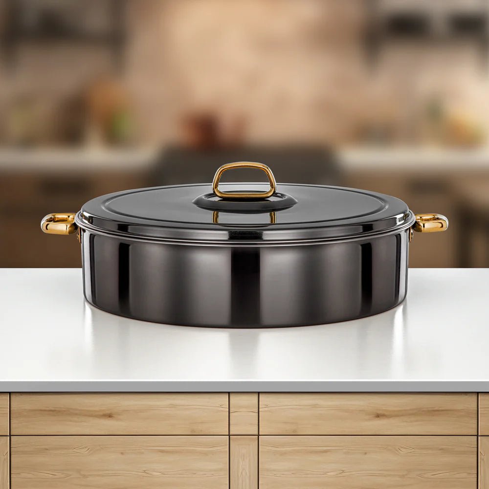 Almarjan Diana Hot Pot 40 cm Gun Black & Gold - Al Kabayel Discount CentreAlmarjan Diana Hot Pot 40 cm Gun Black & GoldCasserolesALMARJANAl Kabayel Discount Centre