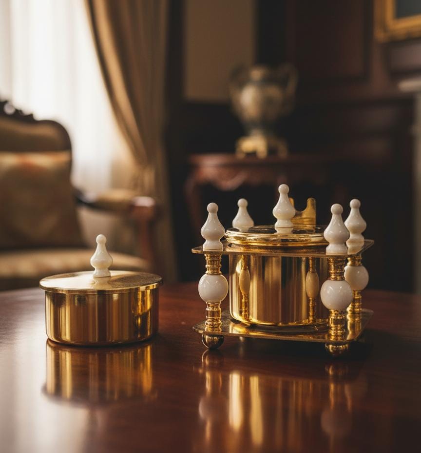 ALMARJAN Elegant Ceramic Incense Burner with Matching Container – White and Gold Decorative Aroma Holder for Home Fragrance, Meditation, and Gift Use 13x10 cm - Al Kabayel Discount CentreALMARJAN Elegant Ceramic Incense Burner with Matching Container – White and Gold Decorative Aroma Holder for Home Fragrance, Meditation, and Gift Use 13x10 cmCrystal Incense BurnerALMARJANAl Kabayel Discount Centre