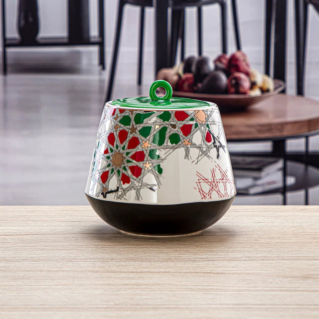 Almarjan Fonon Collection Porcelain Candy Jar 1200ml - 6748 - Al Kabayel Discount CentreAlmarjan Fonon Collection Porcelain Candy Jar 1200ml - 6748Jars & Food SaversALMARJANAl Kabayel Discount Centre
