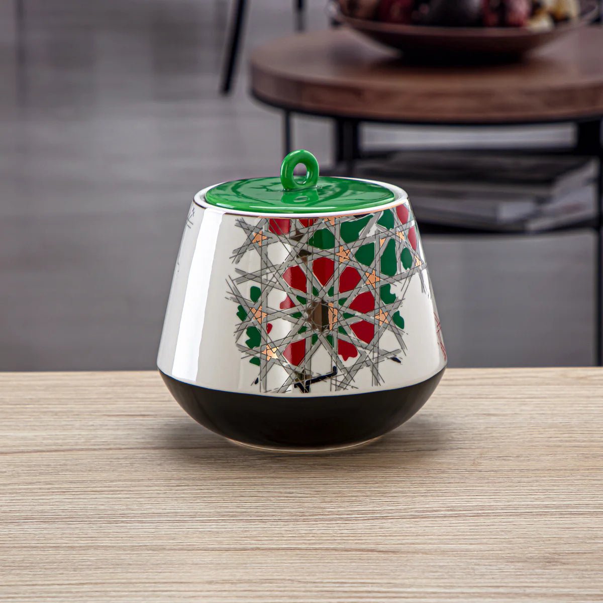 Almarjan Fonon Collection Porcelain Candy Jar 1200ml - 6748 - Al Kabayel Discount CentreAlmarjan Fonon Collection Porcelain Candy Jar 1200ml - 6748Jars & Food SaversALMARJANAl Kabayel Discount Centre