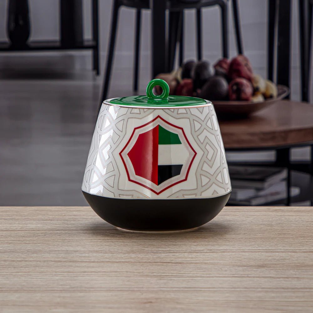 Almarjan Fonon Collection Porcelain Candy Jar 1200ml - 7772 - Al Kabayel Discount CentreAlmarjan Fonon Collection Porcelain Candy Jar 1200ml - 7772Jars & Food SaversALMARJANAl Kabayel Discount Centre