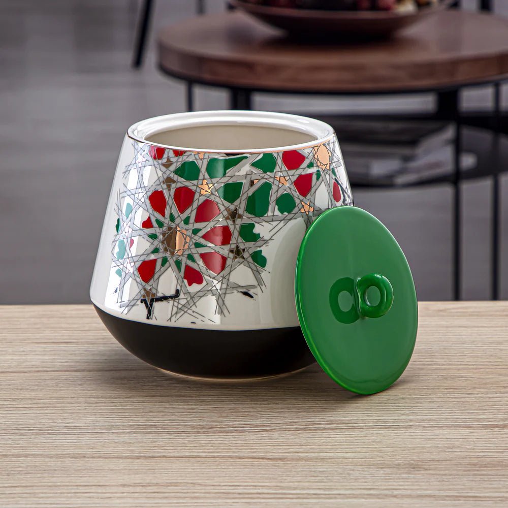 Almarjan Fonon Collection Porcelain Candy Jar 1800ml - 6748 - Al Kabayel Discount CentreAlmarjan Fonon Collection Porcelain Candy Jar 1800ml - 6748Jars & Food SaversALMARJANAl Kabayel Discount Centre