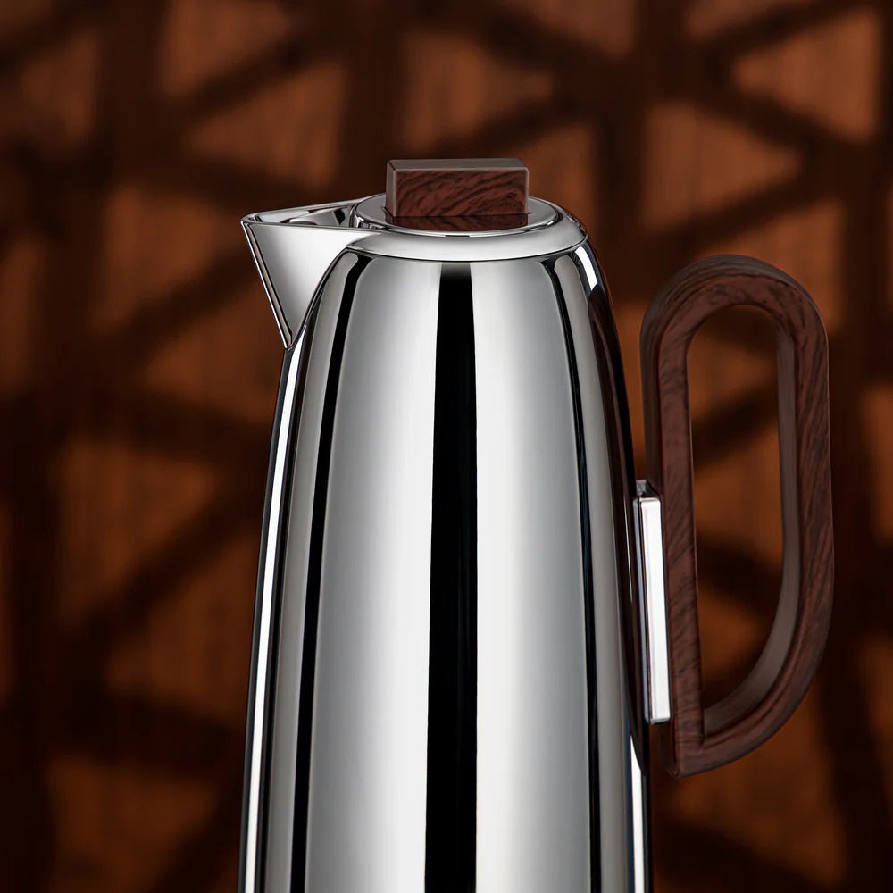 Almarjan Insulated Flask Combo 0.7L & 1L – Silver Body with Dark Wood Detailing - Al Kabayel Discount CentreAlmarjan Insulated Flask Combo 0.7L & 1L – Silver Body with Dark Wood DetailingThermosAKDCAl Kabayel Discount Centre