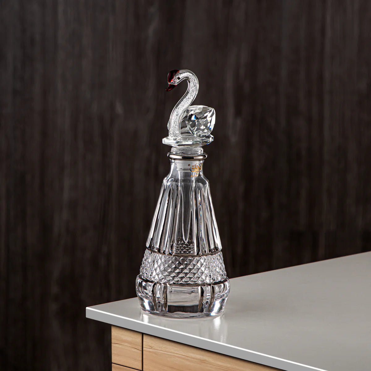 Almarjan Perfume Bottle 200ML (VR - D41 - 5 - Silver) - Glass with Swan Knob - Al Kabayel Discount CentreAlmarjan Perfume Bottle 200ML (VR - D41 - 5 - Silver) - Glass with Swan KnobHome Décor AccentsALMARJANAl Kabayel Discount Centre
