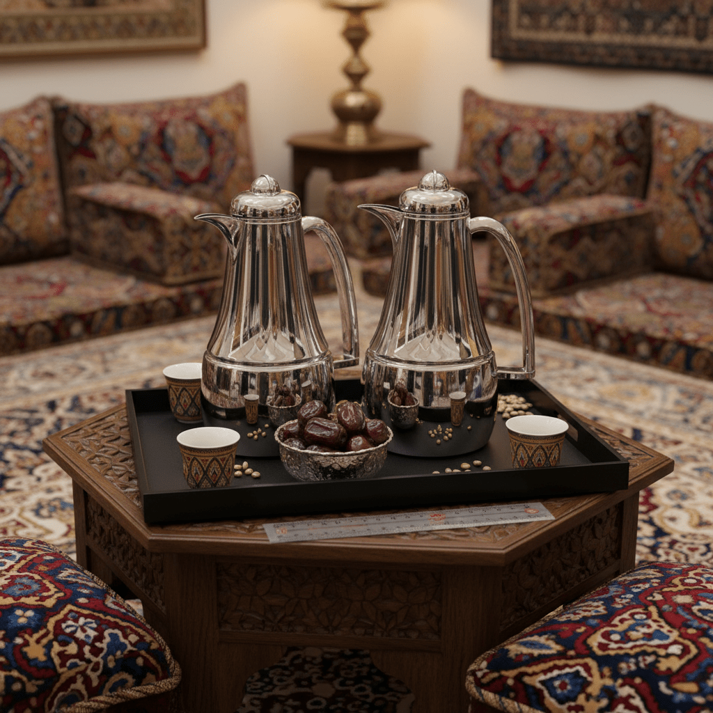 Almarjan Premium 1L + 1L Vacuum Flask Set in Silver Finish with Handle for Hot & Cold Drinks - Al Kabayel Discount CentreAlmarjan Premium 1L + 1L Vacuum Flask Set in Silver Finish with Handle for Hot & Cold DrinksThermosALMARJANAl Kabayel Discount Centre