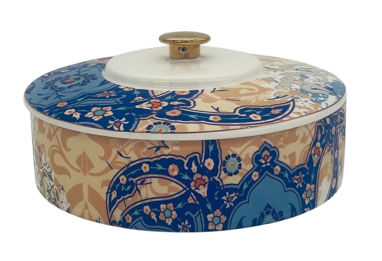 Almarjan Round Ceramic Candy Bowl with Lid 18cm, Multicolor - 3585 - Al Kabayel Discount CentreAlmarjan Round Ceramic Candy Bowl with Lid 18cm, Multicolor - 3585BowlsALMARJANAl Kabayel Discount Centre