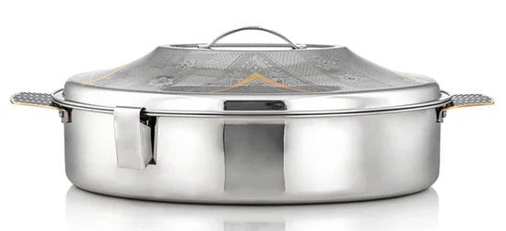 Almarjan STS0293028 Mandi Oval Stainless Steel Hot Pot – 40 cm – Silver & Gold – H23EPG1 - Al Kabayel Discount CentreAlmarjan STS0293028 Mandi Oval Stainless Steel Hot Pot – 40 cm – Silver & Gold – H23EPG1CasserolesALMARJANAl Kabayel Discount Centre