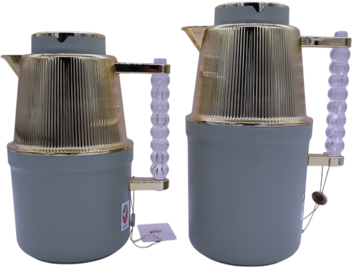 Almarjan Vacuum Flask 700Ml+1L Green Khaki With Gold Plated - Al Kabayel Discount CentreAlmarjan Vacuum Flask 700Ml+1L Green Khaki With Gold PlatedThermosALMARJANAl Kabayel Discount Centre