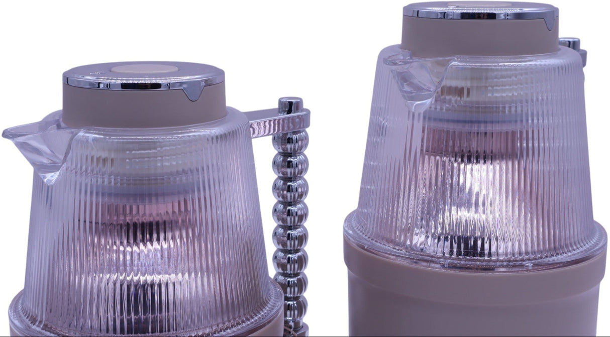 Almarjan Vacuum Flask 700Ml+1L Ivory Colored Transparent Gold - Al Kabayel Discount CentreAlmarjan Vacuum Flask 700Ml+1L Ivory Colored Transparent GoldThermosALMARJANAl Kabayel Discount Centre