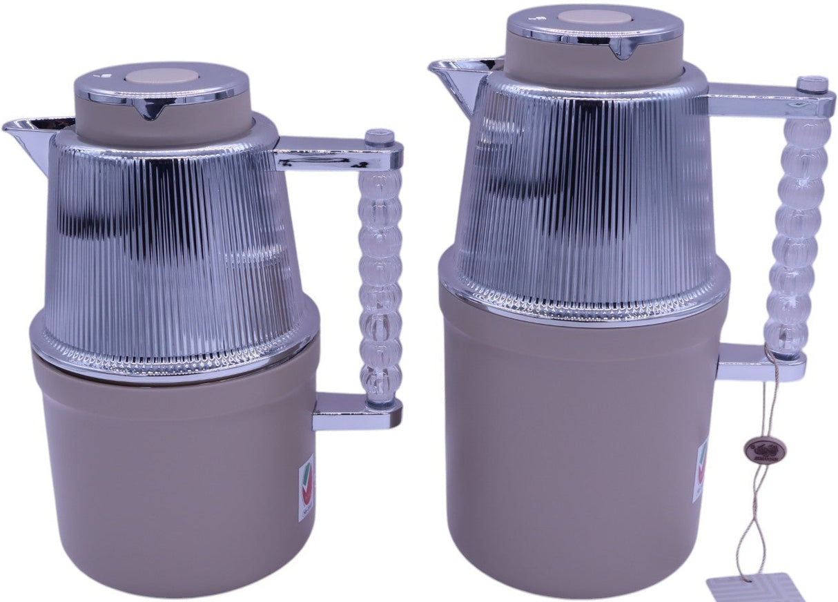 Almarjan Vacuum Flask 700Ml+1L Light Khaki Silver Plated - Al Kabayel Discount CentreAlmarjan Vacuum Flask 700Ml+1L Light Khaki Silver PlatedThermosALMARJANAl Kabayel Discount Centre