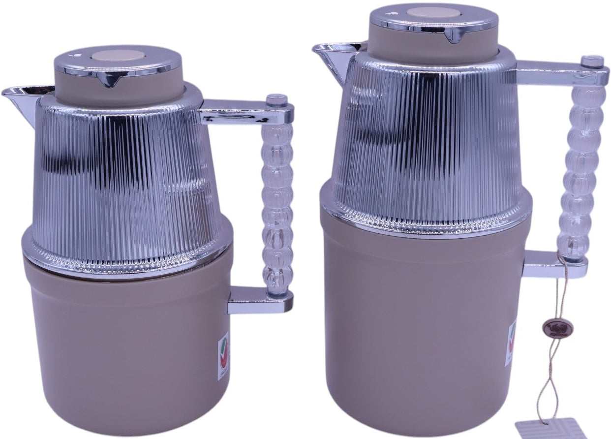 Almarjan Vacuum Flask 700Ml+1L Light Khaki Silver Plated - Al Kabayel Discount CentreAlmarjan Vacuum Flask 700Ml+1L Light Khaki Silver PlatedThermosALMARJANAl Kabayel Discount Centre