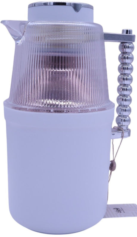 Almarjan Vacuum Flask 700Ml+1L White With Transparent Silver - Al Kabayel Discount CentreAlmarjan Vacuum Flask 700Ml+1L White With Transparent SilverThermosALMARJANAl Kabayel Discount Centre