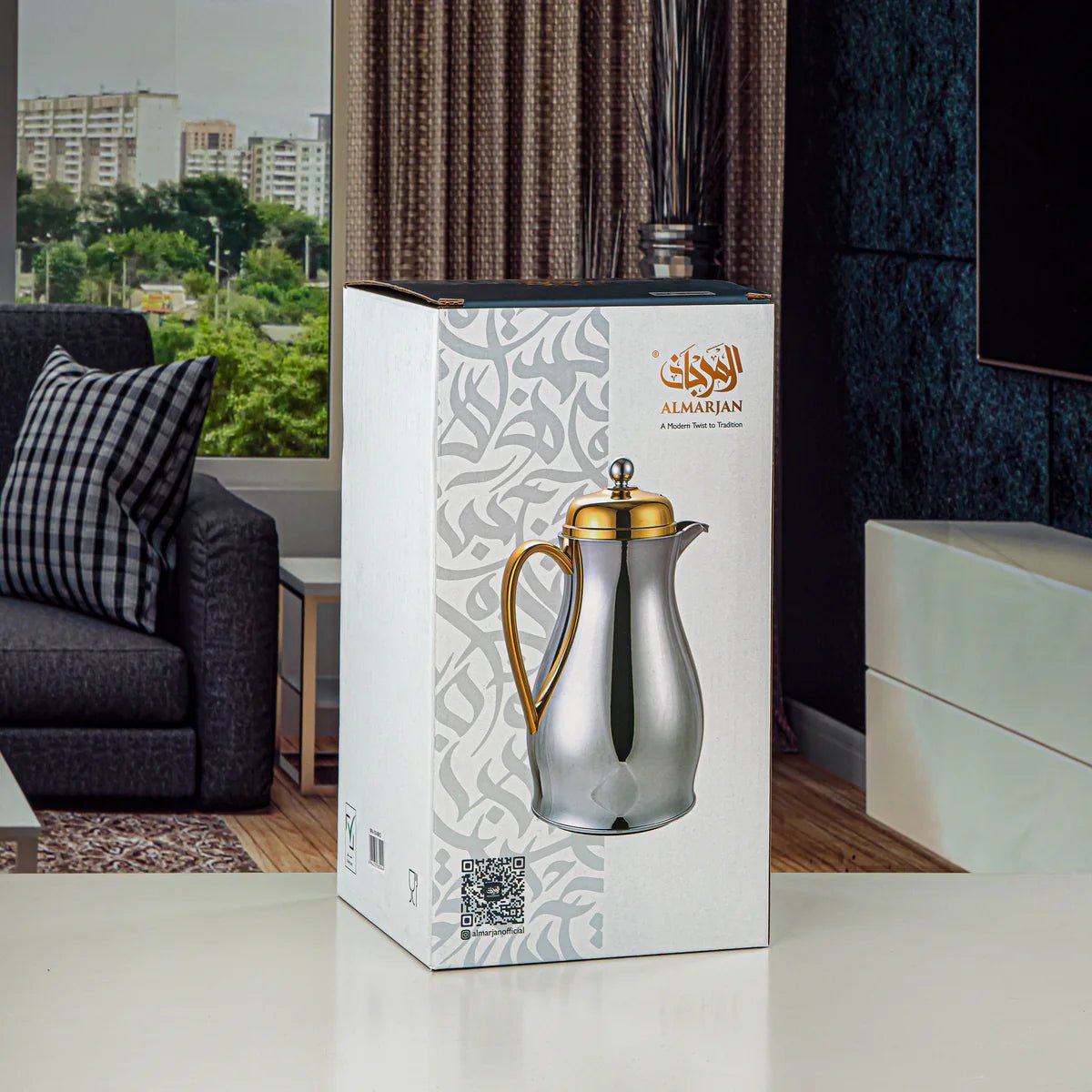 Almarjan Vacuum Flask Metal Body with Glass Liner 0.5L Matt Silver & Gold (RPA - 050 - MSG) - Al Kabayel Discount CentreAlmarjan Vacuum Flask Metal Body with Glass Liner 0.5L Matt Silver & Gold (RPA - 050 - MSG)ThermosALMARJANAl Kabayel Discount Centre