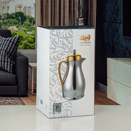 Almarjan Vacuum Flask Metal Body with Glass Liner 1L Silver (RPA - 100 - S) - Al Kabayel Discount CentreAlmarjan Vacuum Flask Metal Body with Glass Liner 1L Silver (RPA - 100 - S)ThermosALMARJANAl Kabayel Discount Centre