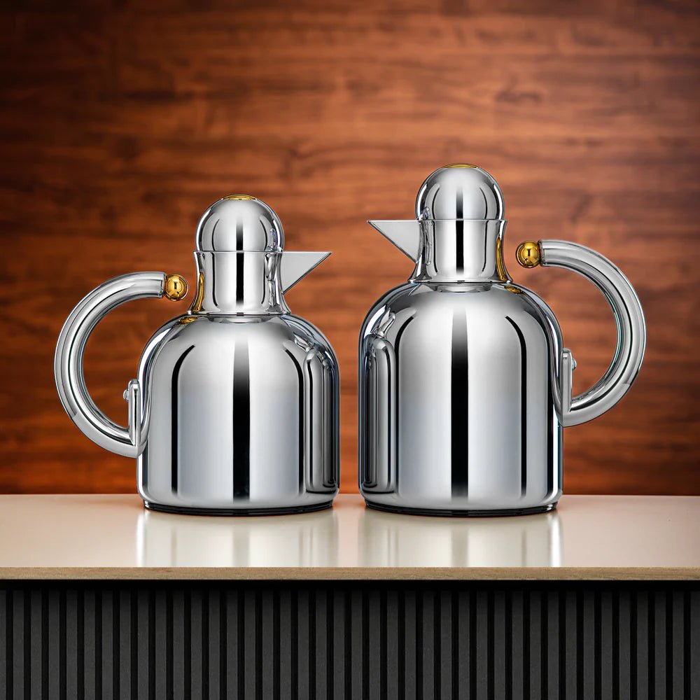 Almarjan Vacuum Flask Set 0.6L + 1L Silver with Golden Accents - Al Kabayel Discount CentreAlmarjan Vacuum Flask Set 0.6L + 1L Silver with Golden AccentsThermosALMARJANAl Kabayel Discount Centre