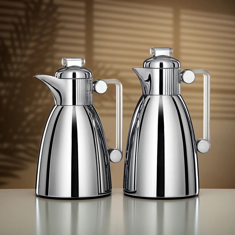 Almarjan Vacuum Flask Set 0.7L & 1L Silver & Frost - Al Kabayel Discount CentreAlmarjan Vacuum Flask Set 0.7L & 1L Silver & FrostThermosALMARJANAl Kabayel Discount Centre