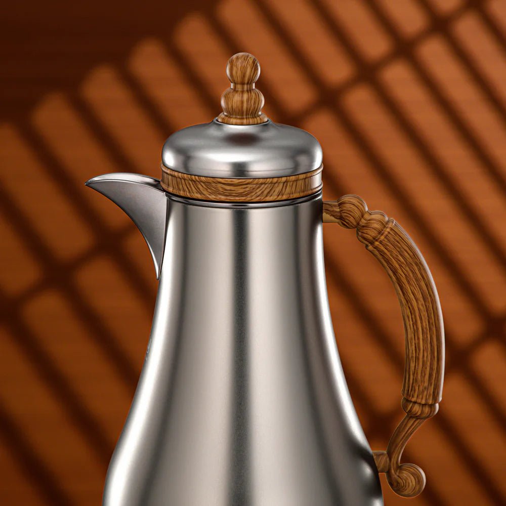 Almarjan Vacuum Flask Set 1L + 1L Matt Nickel & Light Wood - Al Kabayel Discount CentreAlmarjan Vacuum Flask Set 1L + 1L Matt Nickel & Light WoodThermosALMARJANAl Kabayel Discount Centre