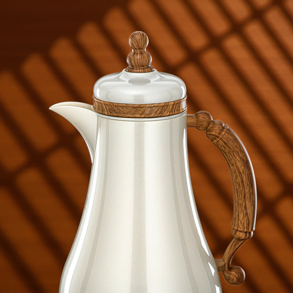 Almarjan Vacuum Flask Set 1L + 1L Pearl White & Light Wood - Al Kabayel Discount CentreAlmarjan Vacuum Flask Set 1L + 1L Pearl White & Light WoodThermosALMARJANAl Kabayel Discount Centre