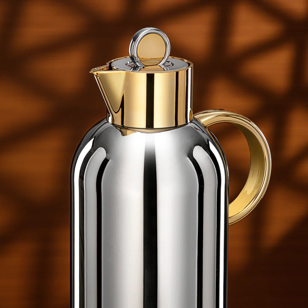 Almarjan Vacuum Flask Set 1L + 1L Silver & Gold - Al Kabayel Discount CentreAlmarjan Vacuum Flask Set 1L + 1L Silver & GoldThermosALMARJANAl Kabayel Discount Centre