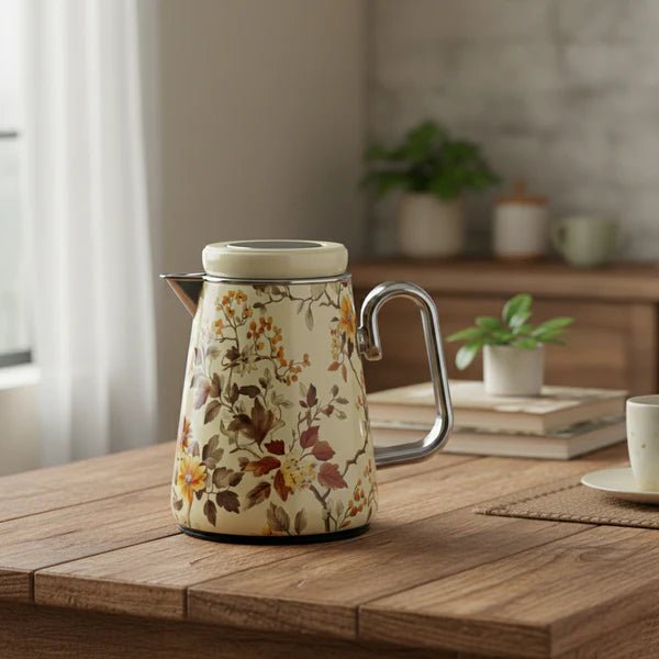 Almarjan XL01 - ART16 Vacuum Flask – 0.35L – Beige with Floral Design - Al Kabayel Discount CentreAlmarjan XL01 - ART16 Vacuum Flask – 0.35L – Beige with Floral DesignThermosALMARJANAl Kabayel Discount Centre