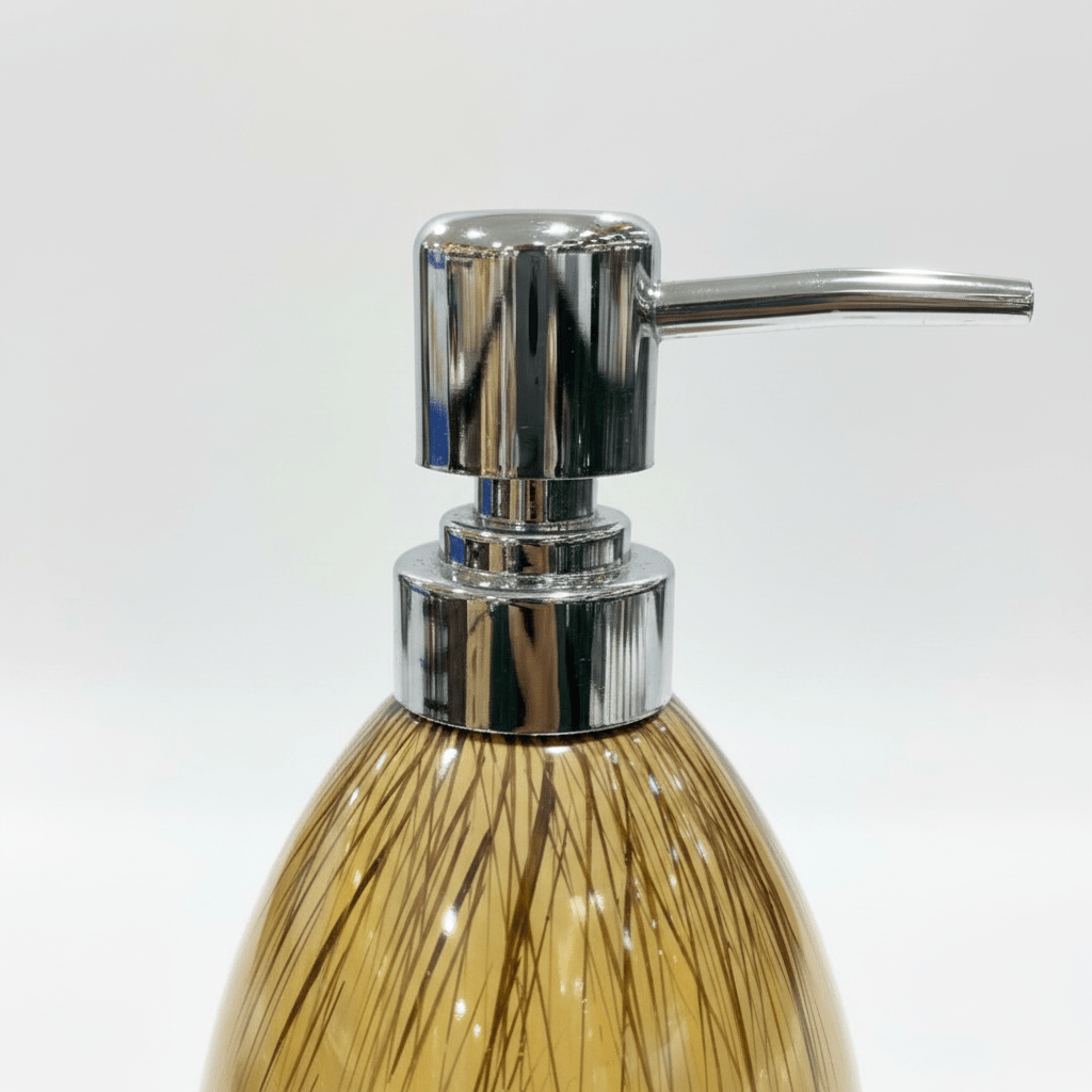 Amber Gold Ceramic & Plastic Liquid Soap Dispenser – 400ml - Al Kabayel Discount CentreAmber Gold Ceramic & Plastic Liquid Soap Dispenser – 400mlHolders & DispensersAKDCAl Kabayel Discount Centre