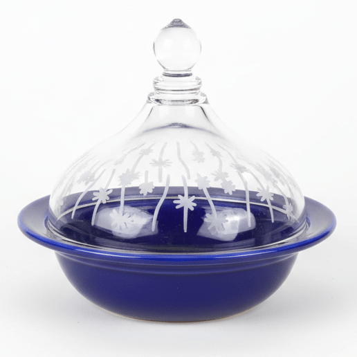 Ameco Blue Ceramic Mini Tajine Dish with Acrylic Lid – Traditional Moroccan Style Tajine for Serving Sauces, Appetizers and Small Portions – 14 × 12 cm - Al Kabayel Discount CentreAmeco Blue Ceramic Mini Tajine Dish with Acrylic Lid – Traditional Moroccan Style Tajine for Serving Sauces, Appetizers and Small Portions – 14 × 12 cmBowlsAmecoAl Kabayel Discount Centre