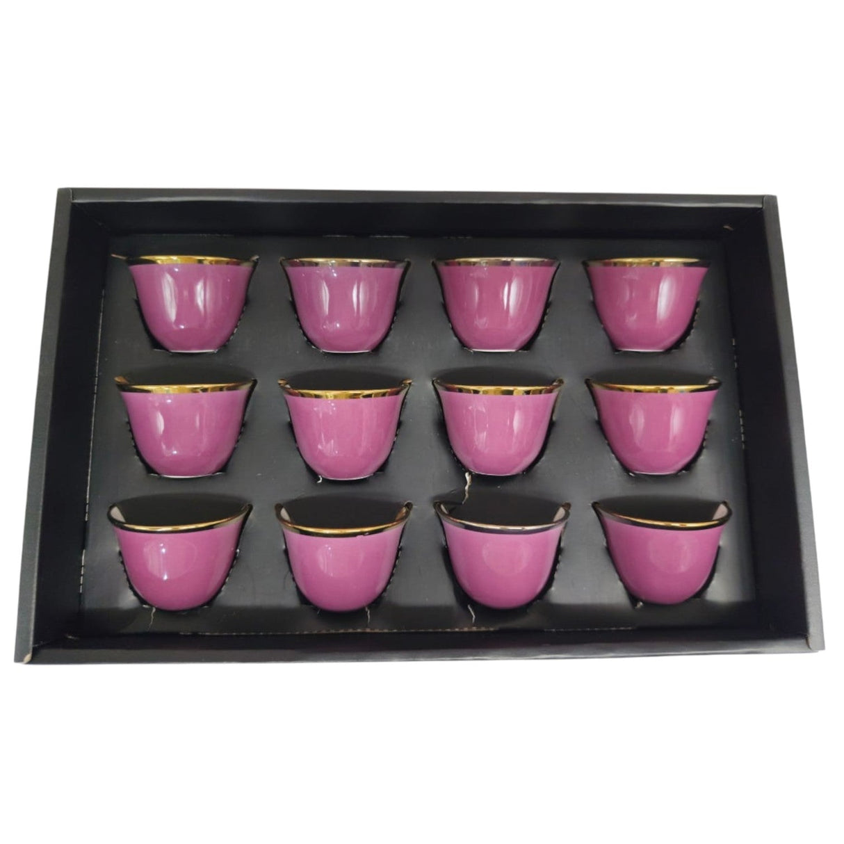 Ameco Ceramic Cawa Cups 12Pcs Coffee Cup Elegant Design espresso Cup Dishwasher Safe - 80ML - (Pink&Gold) - Al Kabayel Discount CentreAmeco Ceramic Cawa Cups 12Pcs Coffee Cup Elegant Design espresso Cup Dishwasher Safe - 80ML - (Pink&Gold)Tea CupsAMECOAl Kabayel Discount Centre