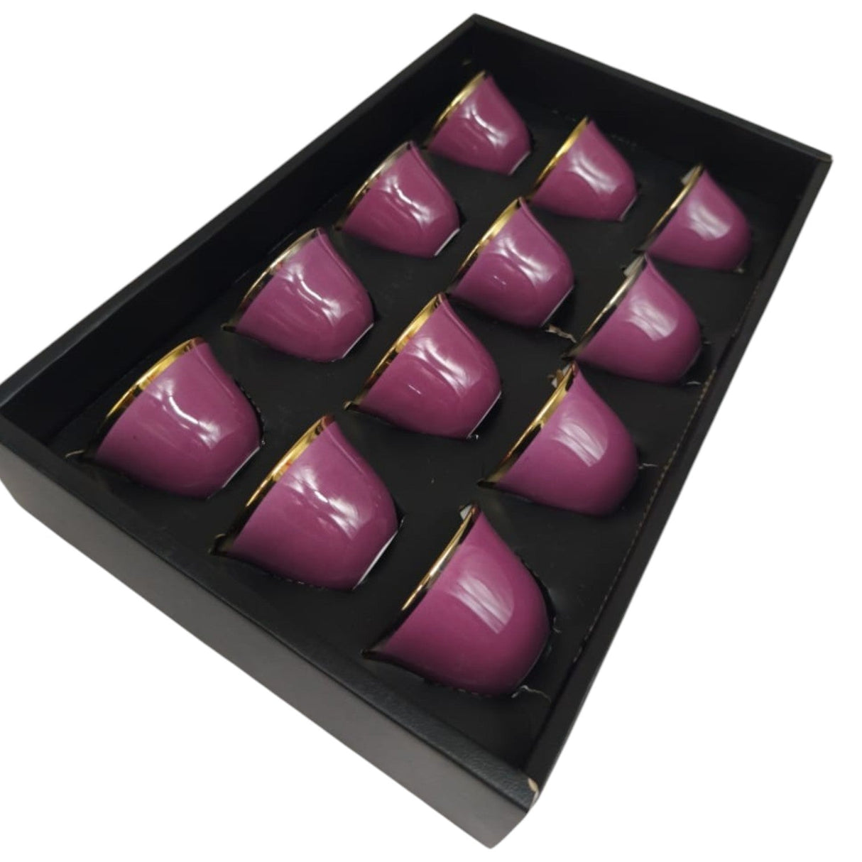 Ameco Ceramic Cawa Cups 12Pcs Coffee Cup Elegant Design espresso Cup Dishwasher Safe - 80ML - (Pink&Gold) - Al Kabayel Discount CentreAmeco Ceramic Cawa Cups 12Pcs Coffee Cup Elegant Design espresso Cup Dishwasher Safe - 80ML - (Pink&Gold)Tea CupsAMECOAl Kabayel Discount Centre