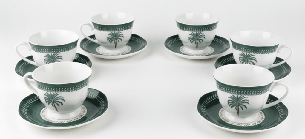 Angela BX - 24 Coconut Design 6 - Piece Espresso Cup & Saucer Set – 100 ml (White & Green) - Al Kabayel Discount CentreAngela BX - 24 Coconut Design 6 - Piece Espresso Cup & Saucer Set – 100 ml (White & Green)Tea SetsANGELAAl Kabayel Discount Centre