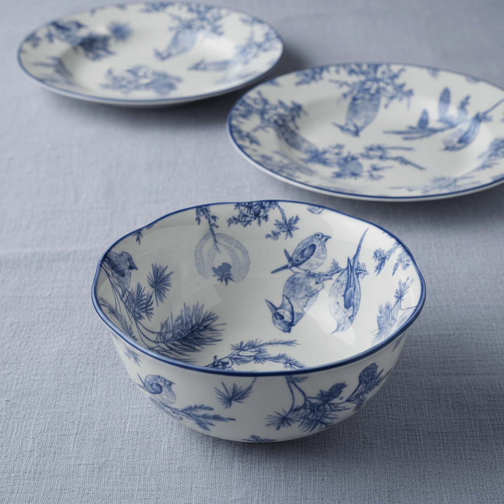 Angela Ceramic White Round Soup Bowl with Blue Tree & Bird Design - 14 cm - Al Kabayel Discount CentreAngela Ceramic White Round Soup Bowl with Blue Tree & Bird Design - 14 cmBowlsANGELAAl Kabayel Discount Centre