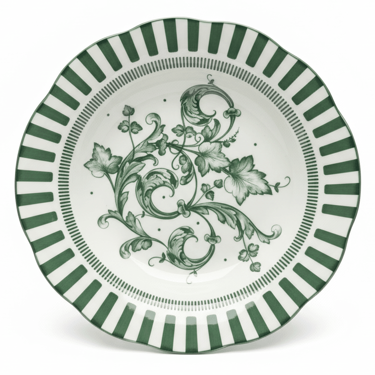 Angela Floral Garden Ceramic Deep Plate – 22 cm (White with Green Floral Design) - Al Kabayel Discount CentreAngela Floral Garden Ceramic Deep Plate – 22 cm (White with Green Floral Design)PlatesANGELAAl Kabayel Discount Centre