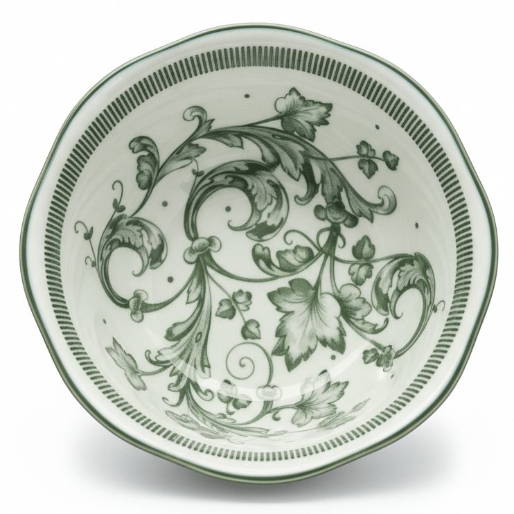 Angela Floral Garden Ceramic Serving Bowl – 13.5 cm (White with Green Floral Design) - Al Kabayel Discount CentreAngela Floral Garden Ceramic Serving Bowl – 13.5 cm (White with Green Floral Design)BowlsANGELAAl Kabayel Discount Centre