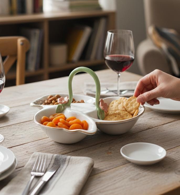 Angela Floral Trio 3 - Section Ceramic Candy Basket – White (20 cm) - Al Kabayel Discount CentreAngela Floral Trio 3 - Section Ceramic Candy Basket – White (20 cm)Jars & Food SaversANGELAAl Kabayel Discount Centre