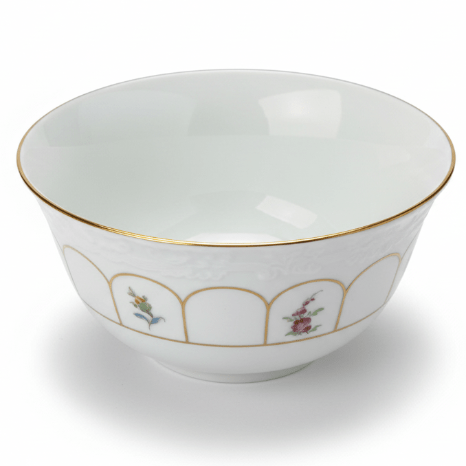 Angela Porcelain Bowl 11 cm – White with Floral Border Design, Multipurpose Serving Bowl - Al Kabayel Discount CentreAngela Porcelain Bowl 11 cm – White with Floral Border Design, Multipurpose Serving BowlBowlsANGELAAl Kabayel Discount Centre