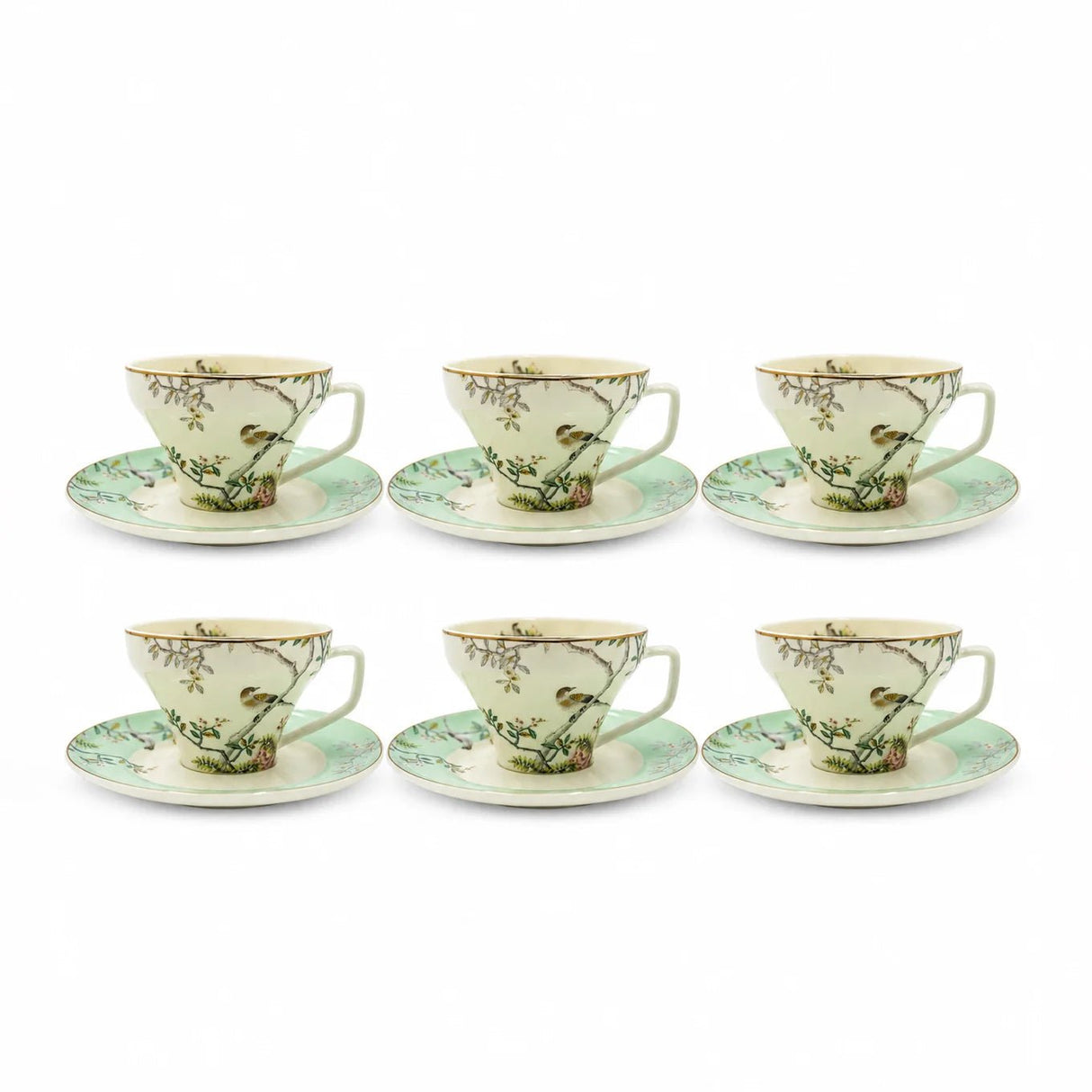 Angela RM-465 Turkish Coffee Cup & Saucer Set – 12 Pieces – Green Bird & Floral Design - Al Kabayel Discount CentreAngela RM-465 Turkish Coffee Cup & Saucer Set – 12 Pieces – Green Bird & Floral DesignTea SetsANGELAAl Kabayel Discount Centre